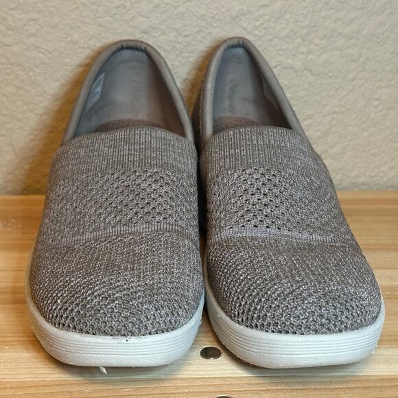 Skecher air cooled memory foam comfortable taupe wedge slip ons size 9 - Picture 5 of 6